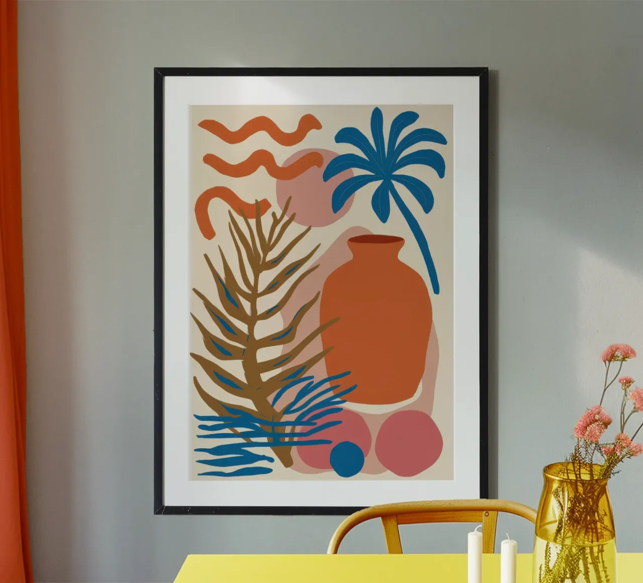 Abstract Terracotta Vase poster con telaio in plastica da Lyra Glaze