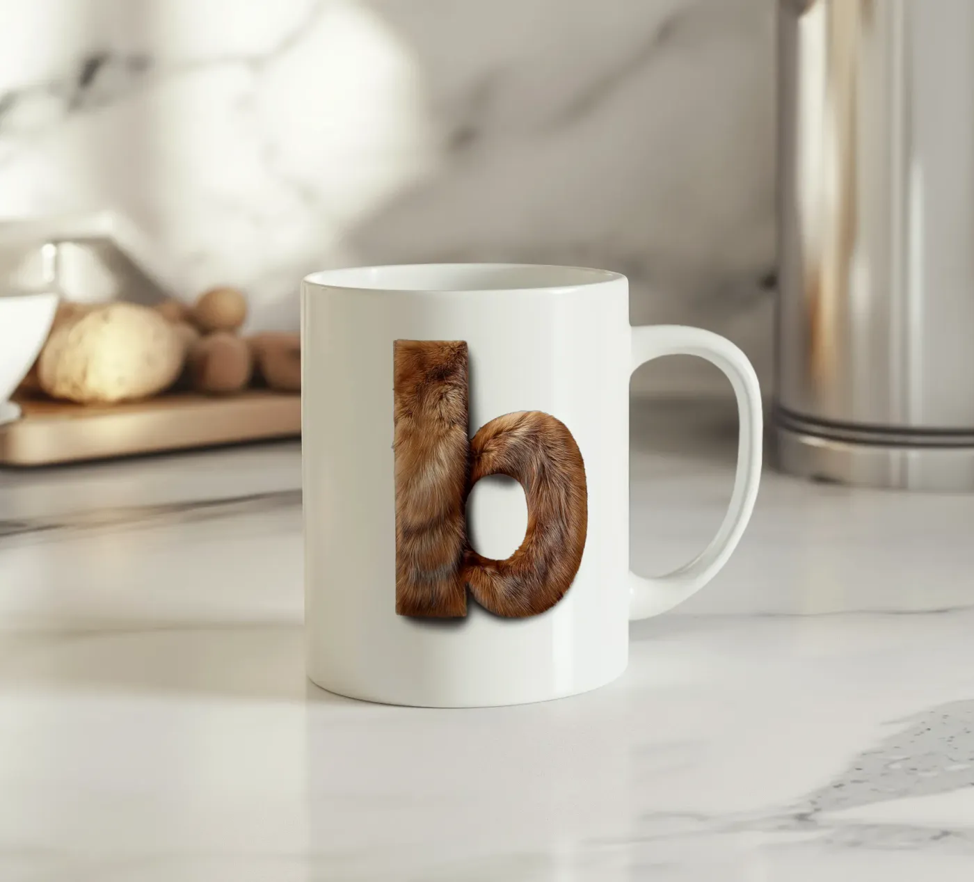 b - beaver ceramic mug by The True Type