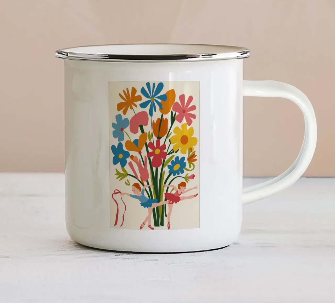 Bouquet Wildflower Burst tazza in smalto da Snow Mist