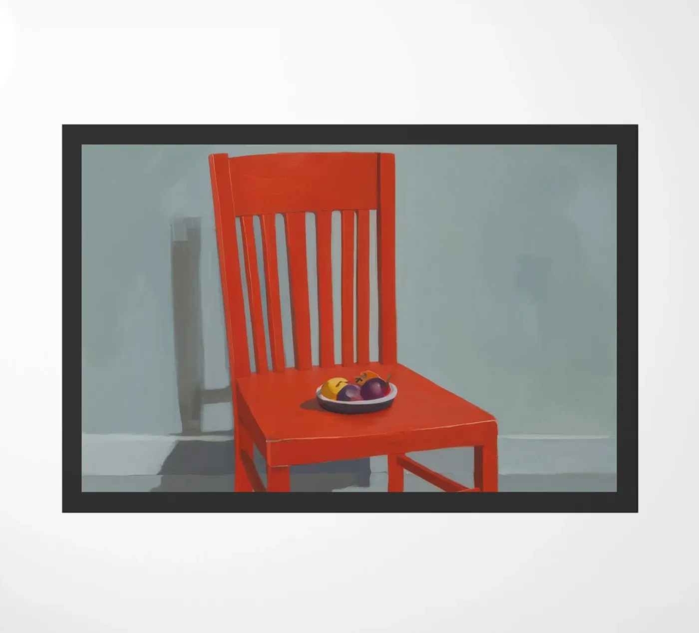 Vecchia sedia rossa zerbino da Snow Mist