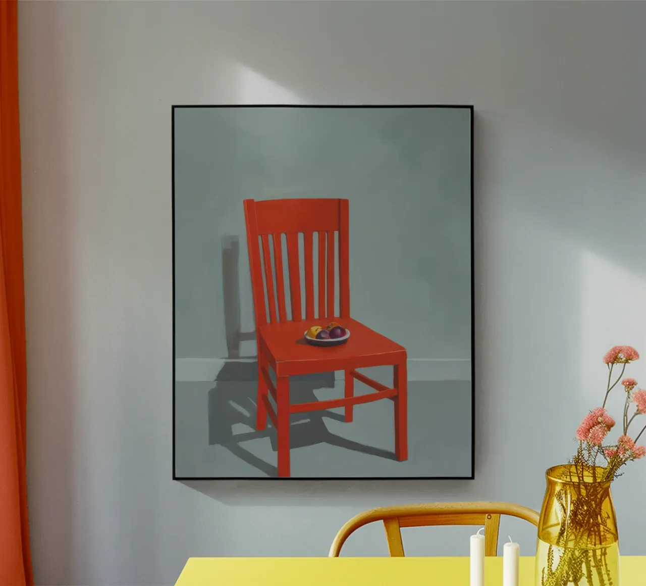 Vecchia sedia rossa plexiglass da Snow Mist