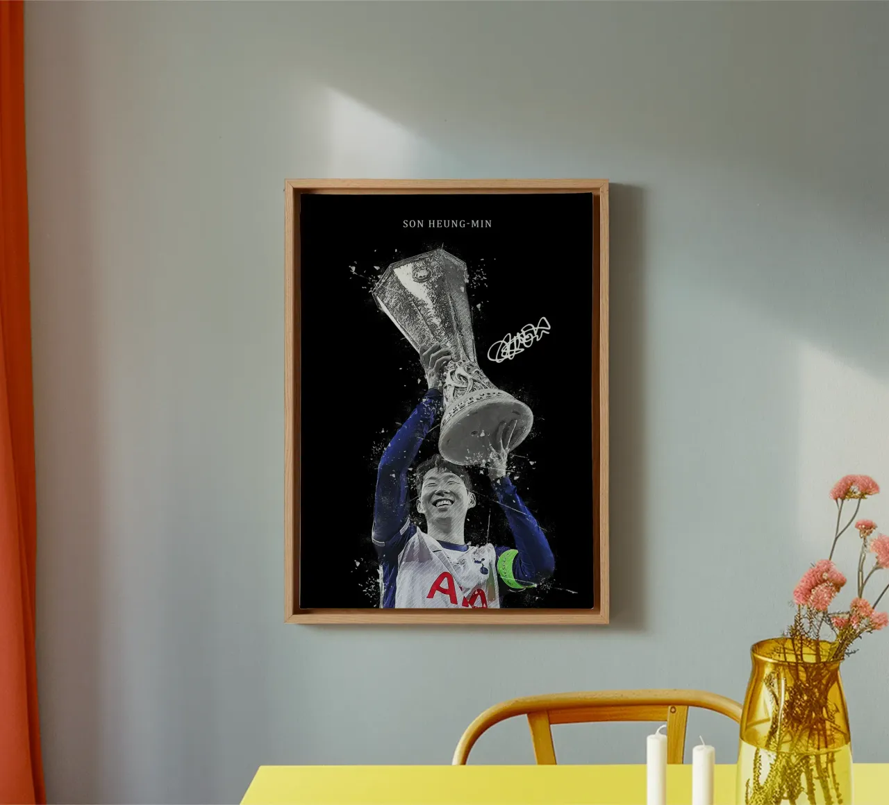 Son Heung-Min tela con Cornice a cassetta da FreeArtStudio