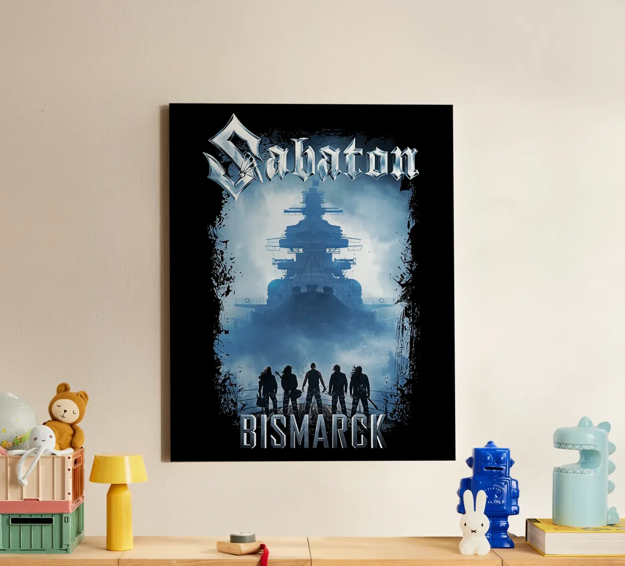 Sabaton Bismarck 'Bound By Iron And Blood' (Legati dal ferro e dal sangue) tela con Cornice a cassetta da andrea boceli