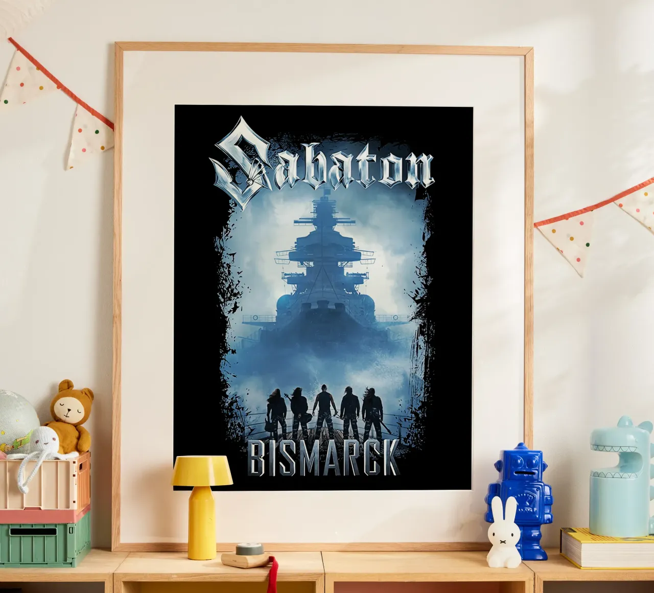 Sabaton Bismarck 'Bound By Iron And Blood' (Legati dal ferro e dal sangue) poster con telaio in plastica da andrea boceli