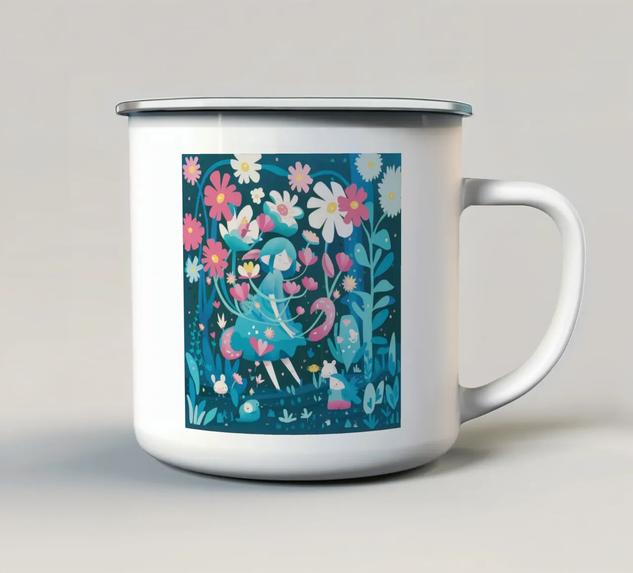 Sogno floreale di una sirena tazza in smalto da Lyra Glaze