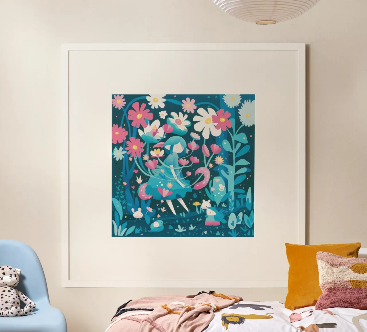 Sogno floreale di una sirena poster con telaio in alluminio da Lyra Glaze