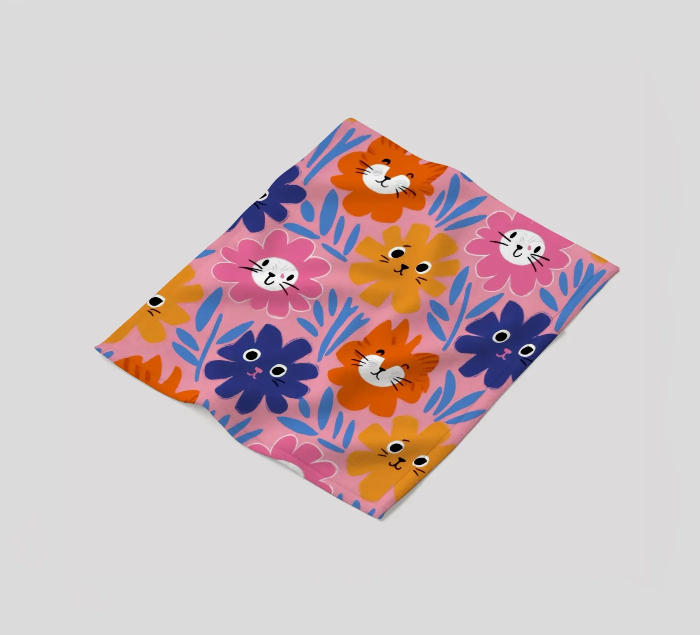 Cute Cat Face Pattern coperta in pile da Lyra Glaze