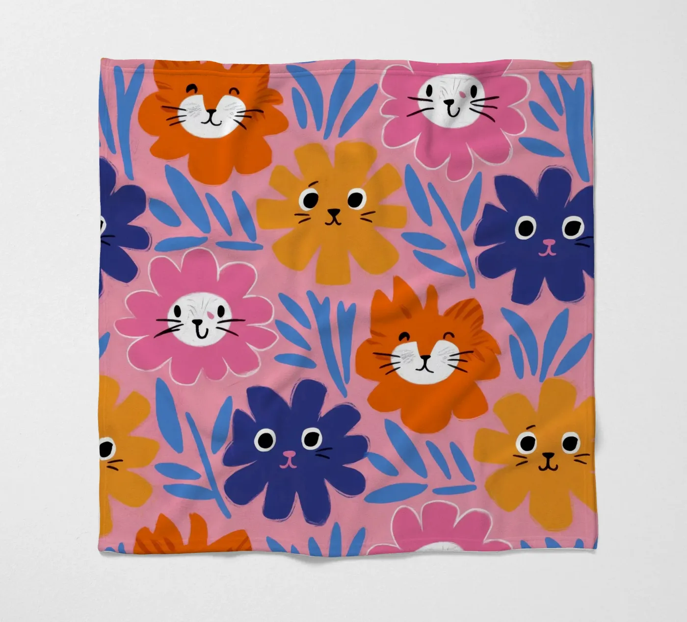 Cute Cat Face Pattern coperta in pile da Lyra Glaze
