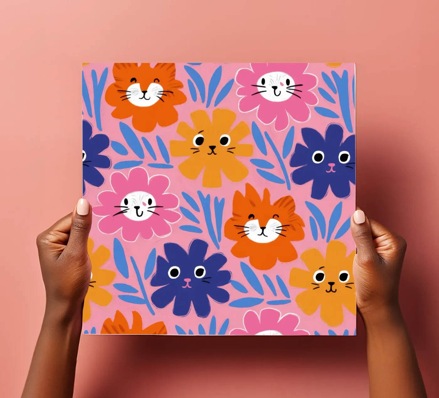 Cute Cat Face Pattern sticker sheet by Lyra Glaze