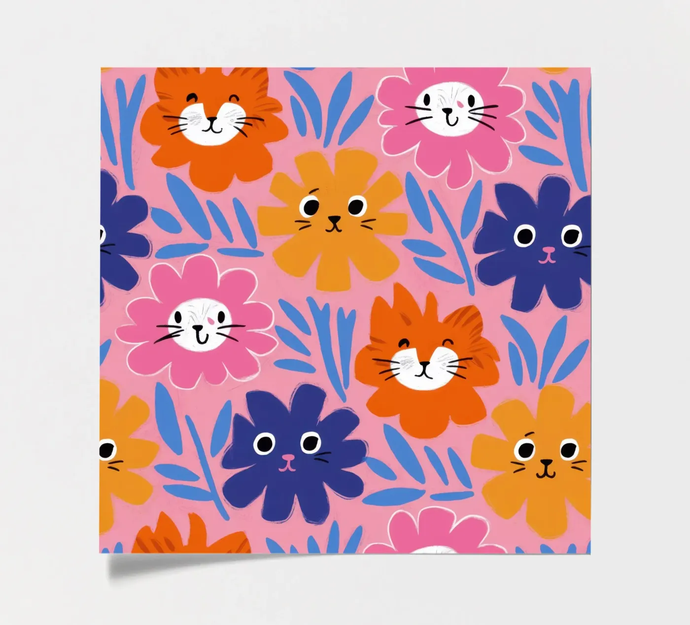 Cute Cat Face Pattern sticker sheet by Lyra Glaze
