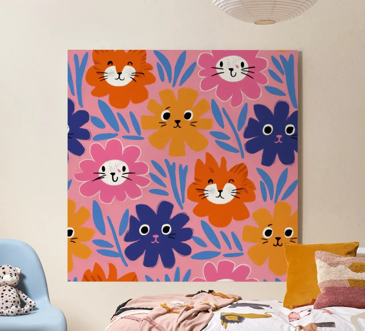 Cute Cat Face Pattern plexiglass da Lyra Glaze