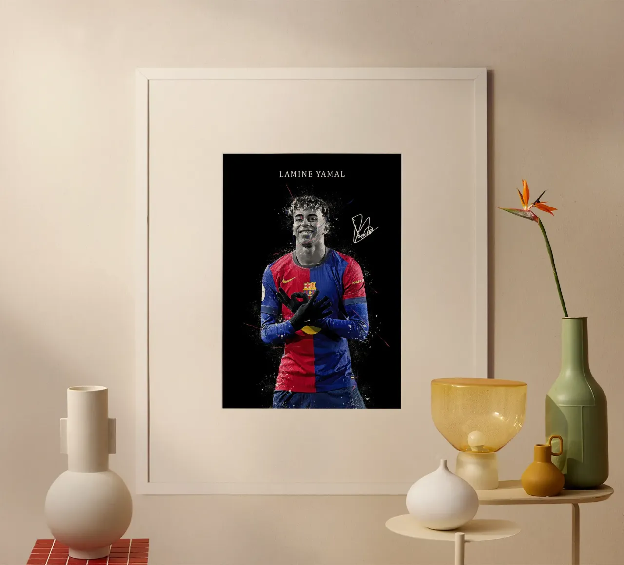 Lamine Yamal poster con telaio in plastica da FreeArtStudio