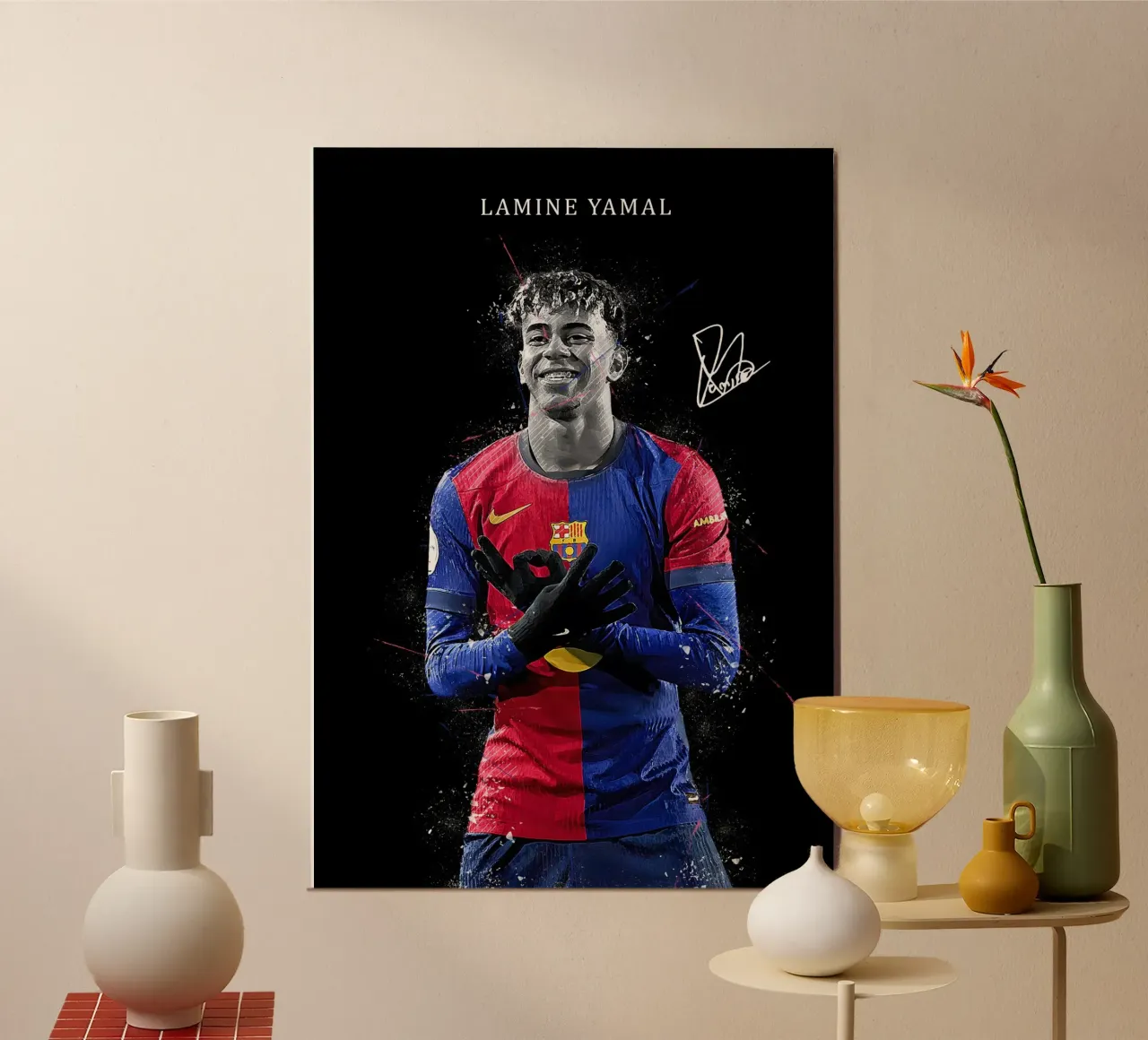 Lamine Yamal poster con telaio in plastica da FreeArtStudio