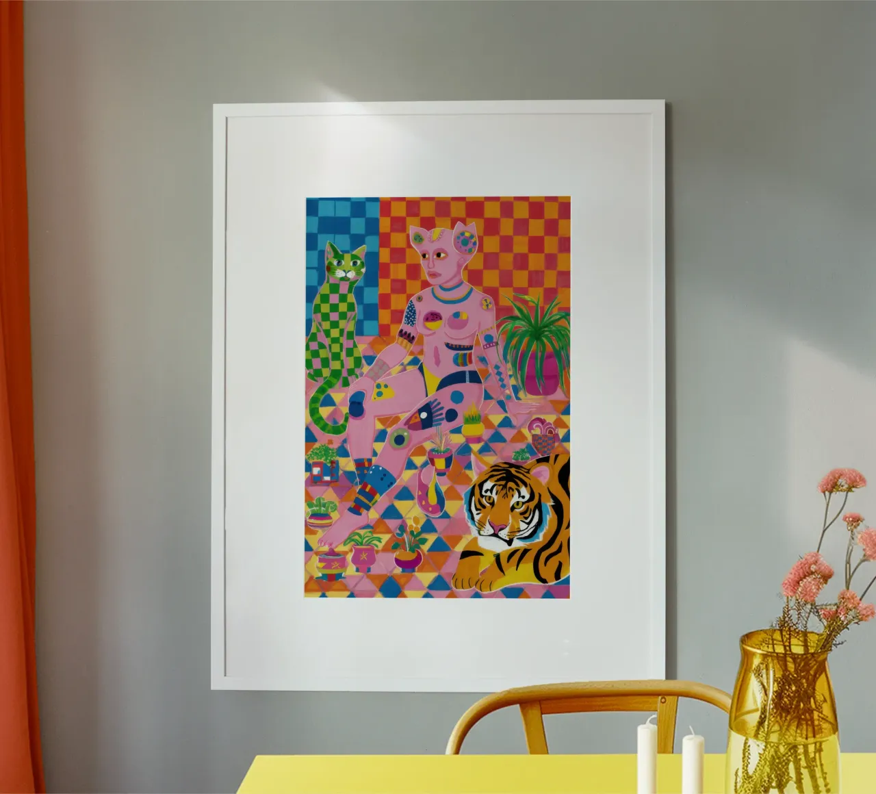 Dea sul trono di tigre poster da Lyra Glaze