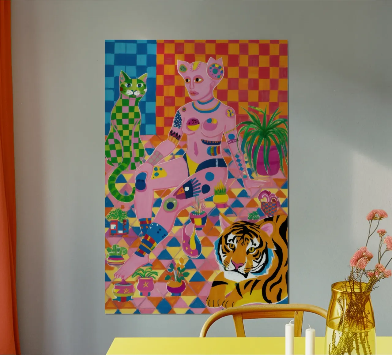 Dea sul trono di tigre poster da Lyra Glaze