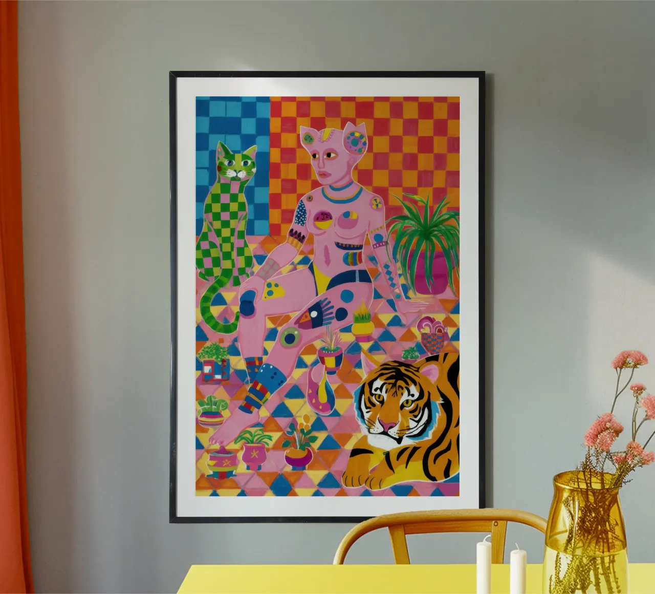 Dea sul trono di tigre poster da Lyra Glaze