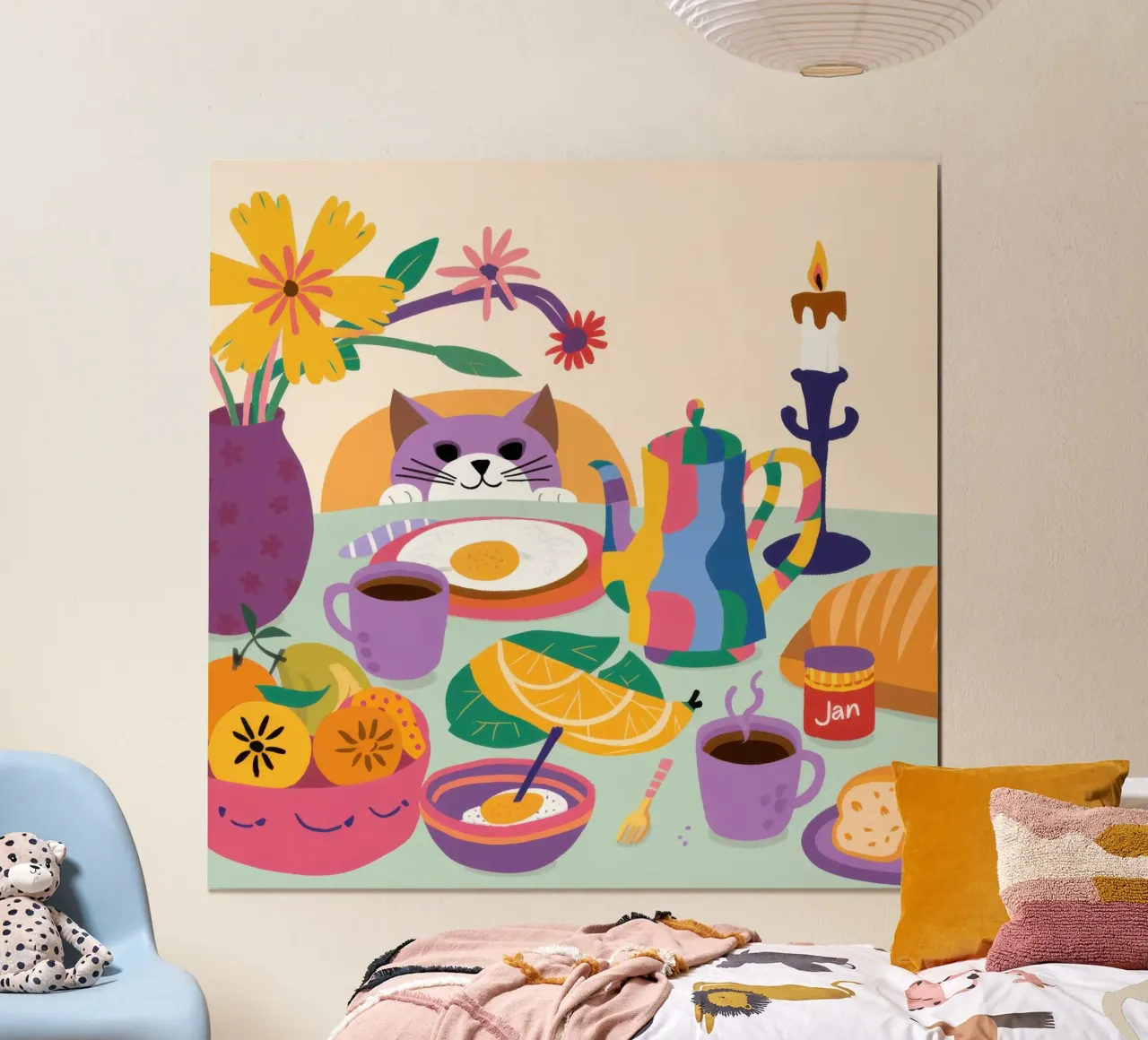 Altare del gatto mistico poster con telaio in alluminio da Bruce Juice