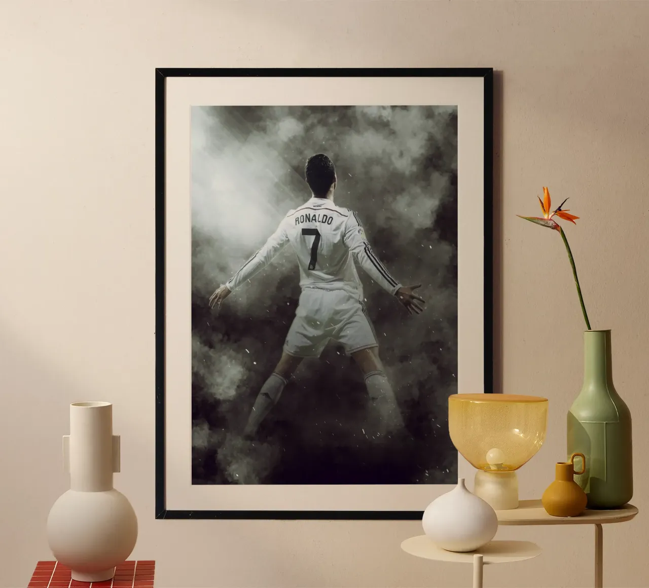 Cristiano Ronaldo poster con telaio in plastica da FreeArtStudio