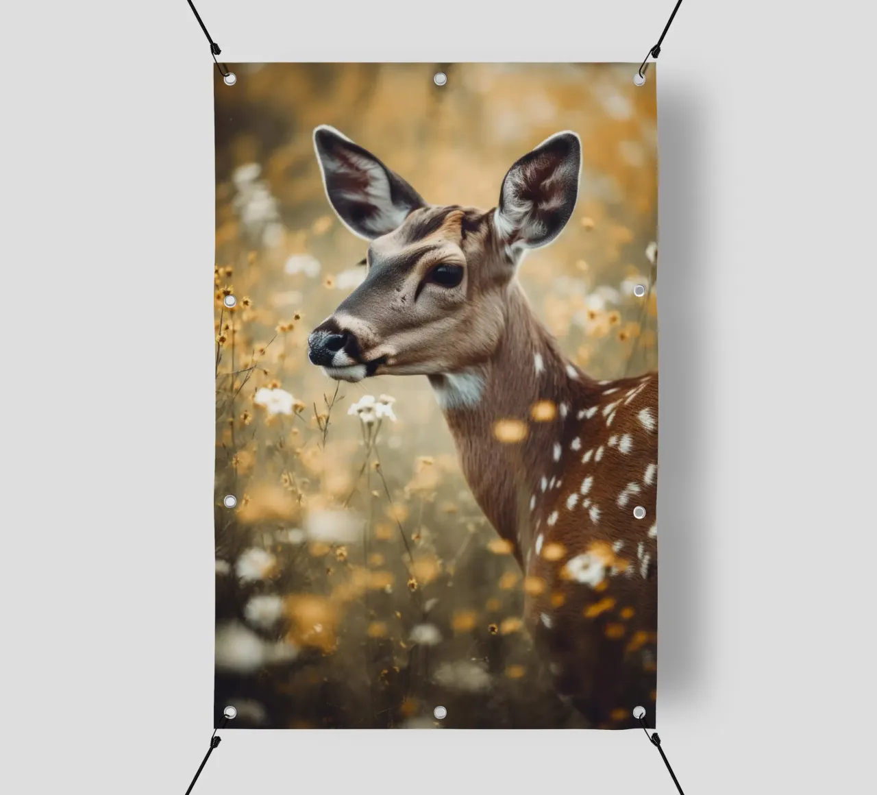 Deer In Flower Field telo in pvc da treechild