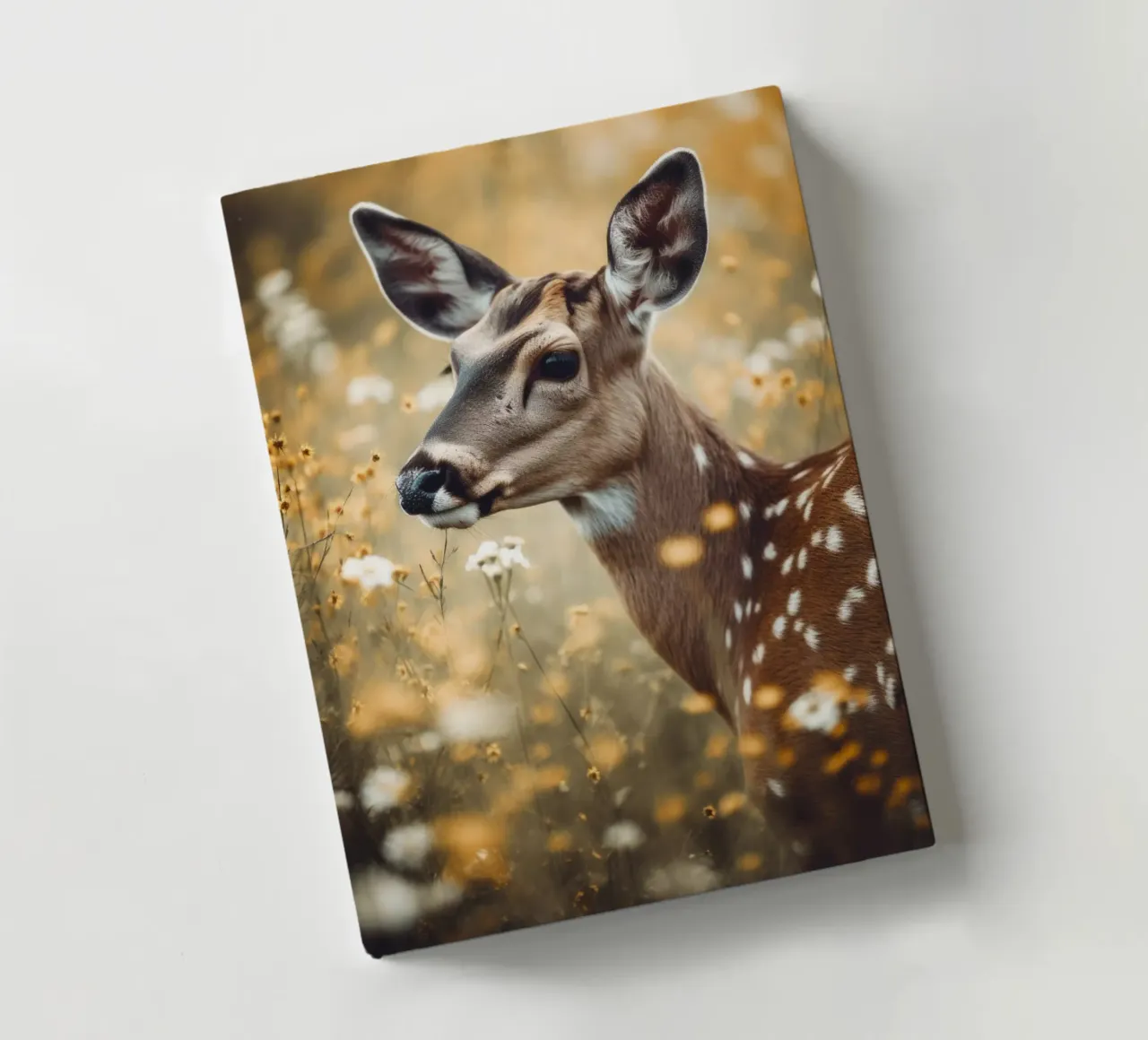 Deer In Flower Field notebook by treechild