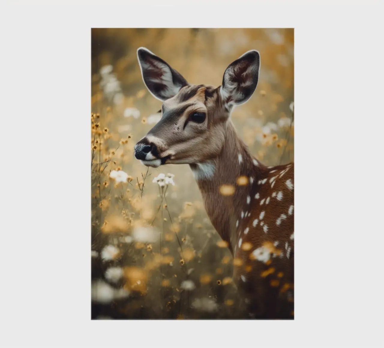 Deer In Flower Field notebook by treechild