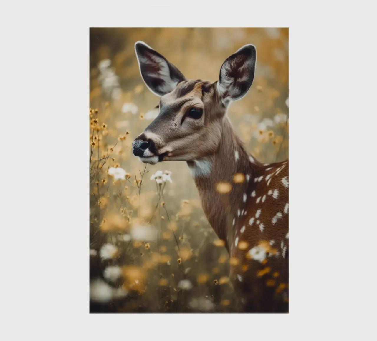 Deer In Flower Field notebook by treechild