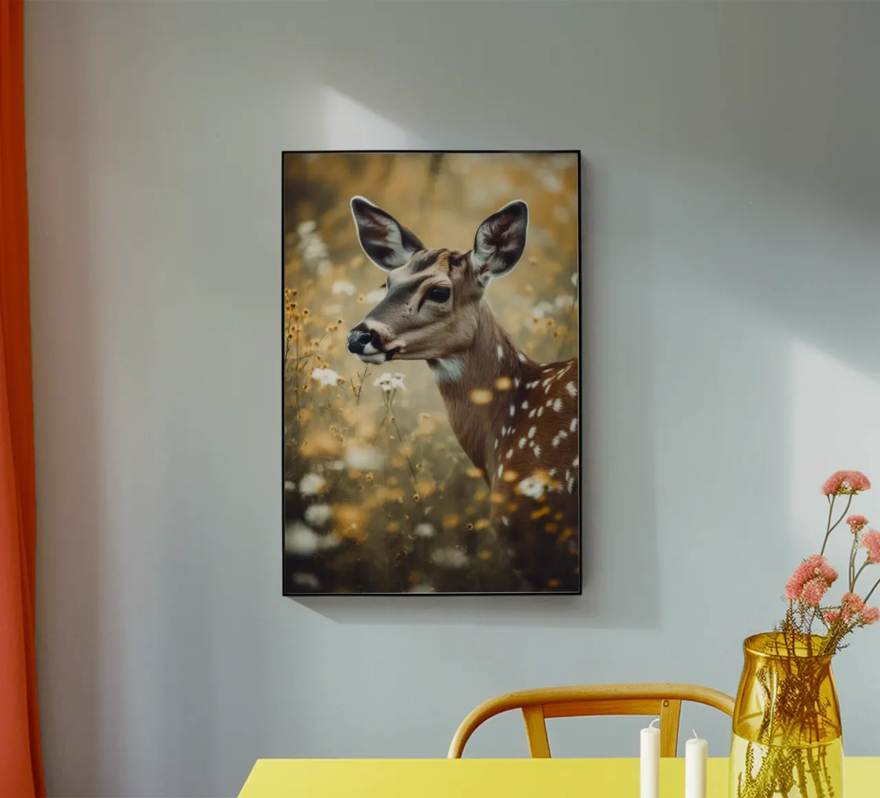 Deer In Flower Field plexiglass da treechild