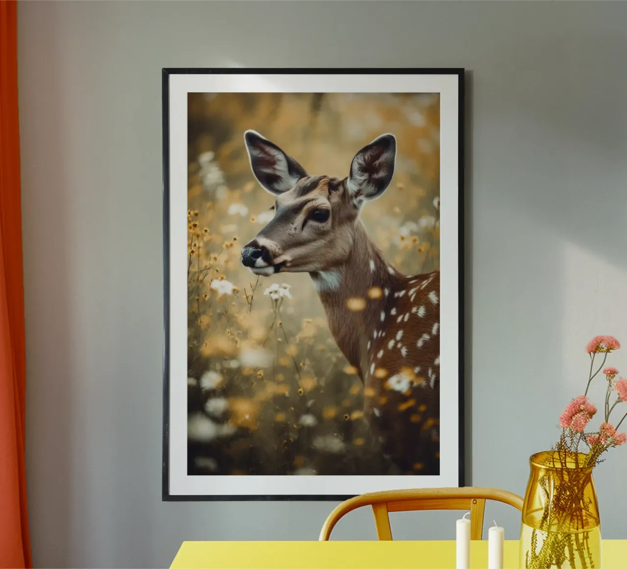 Deer In Flower Field poster da treechild