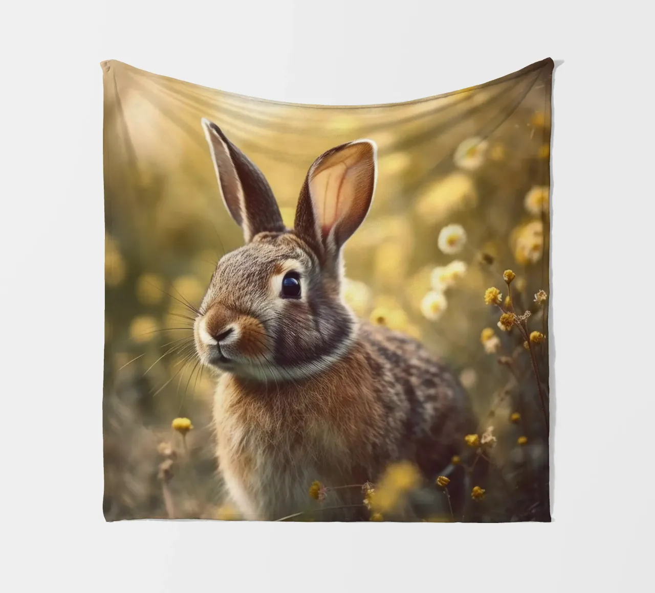 Bunny In Flower Field coperta in pile da treechild