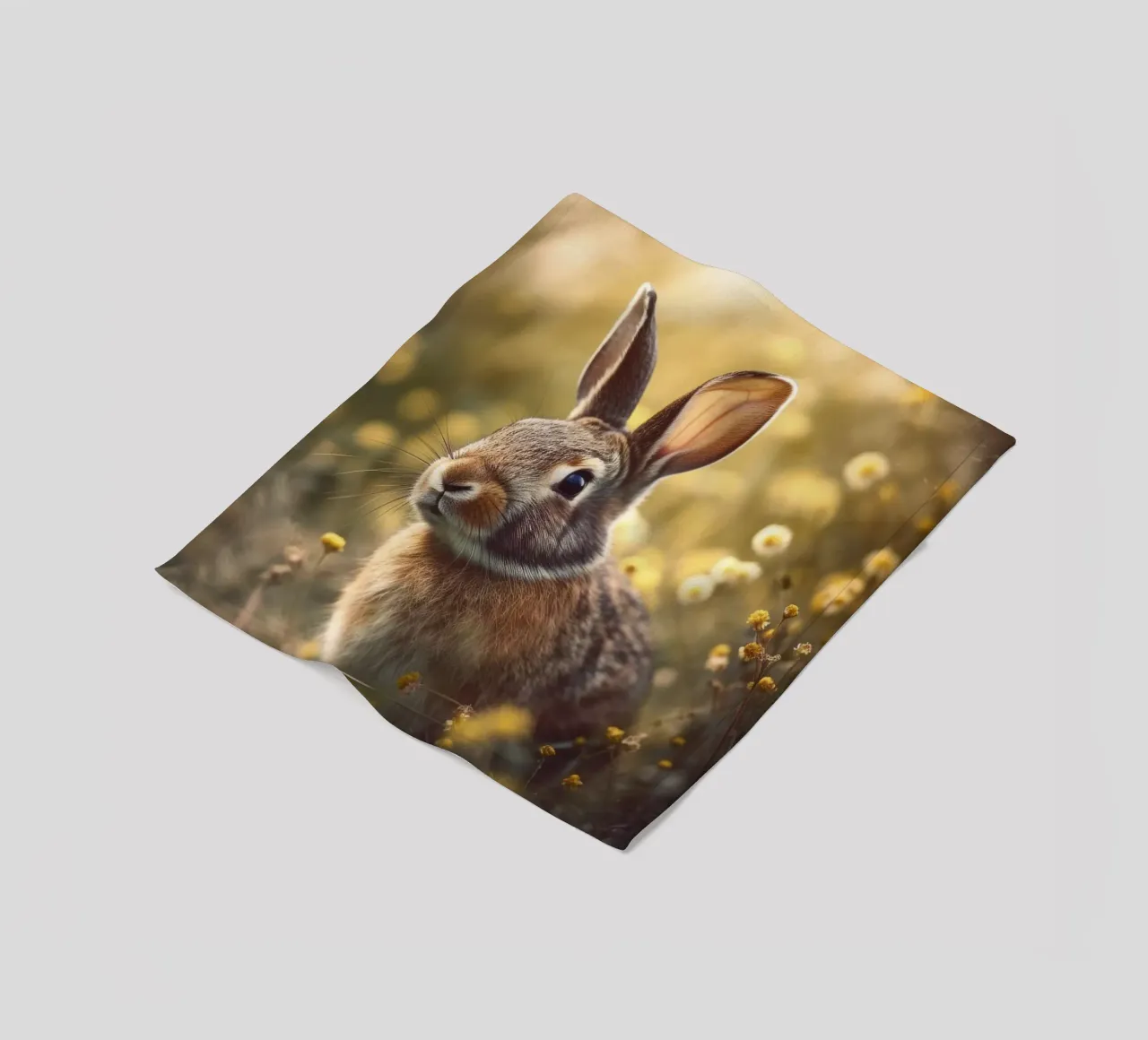 Bunny In Flower Field coperta in pile da treechild