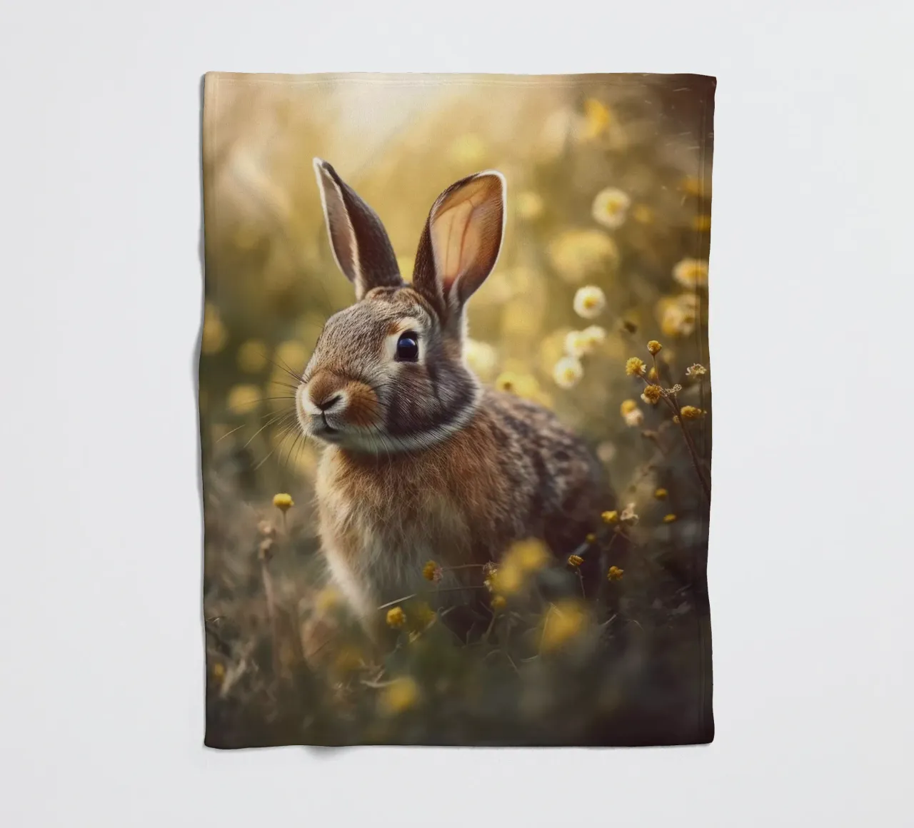 Bunny In Flower Field coperta in pile da treechild