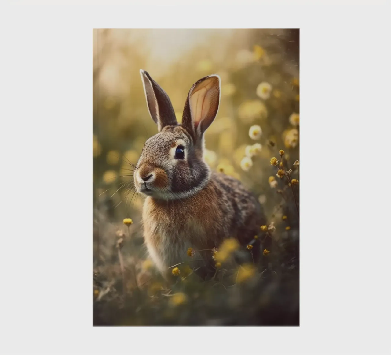 Bunny In Flower Field notebook by treechild