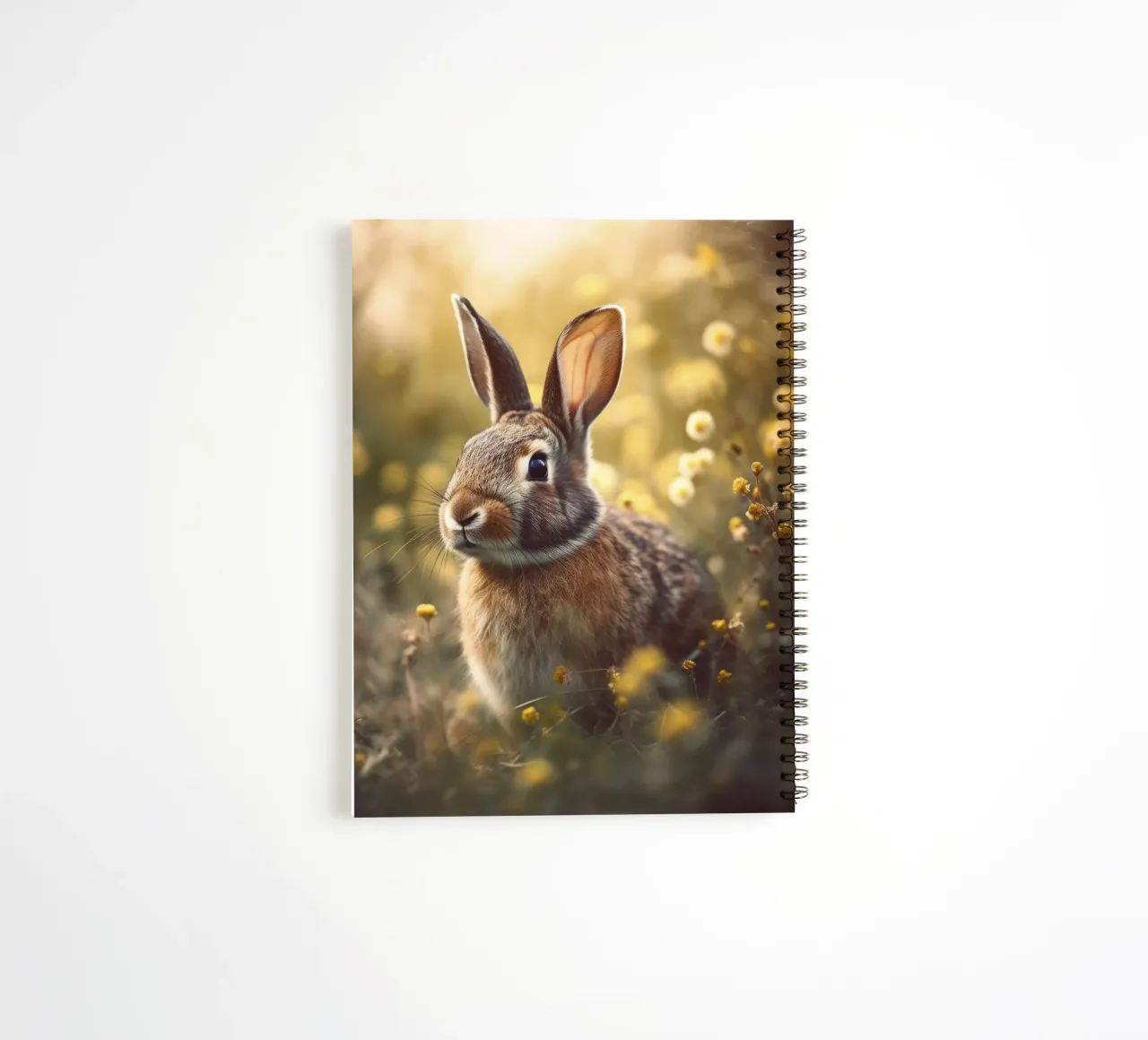 Bunny In Flower Field spiral notebook by treechild