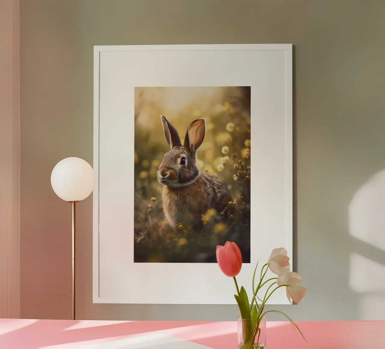 Bunny In Flower Field carta hahnemühle da treechild