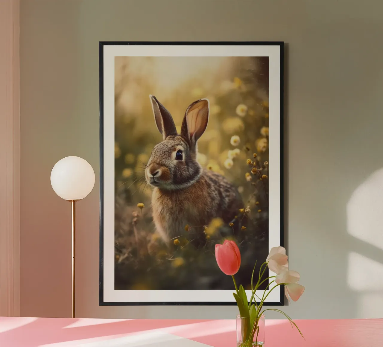 Bunny In Flower Field carta hahnemühle da treechild