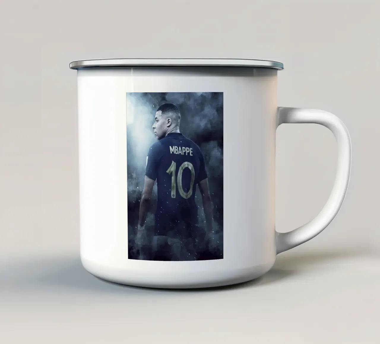 Kylian Mbappé tazza in smalto da FreeArtStudio