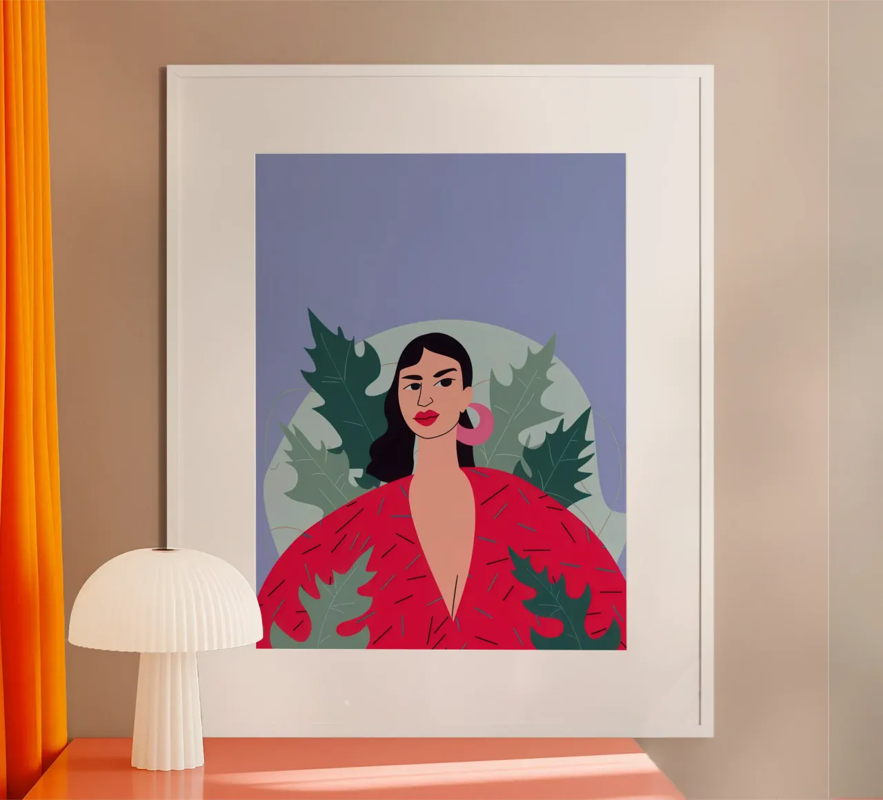 Mistica delle labbra cremisi poster con telaio in plastica da Bruce Juice