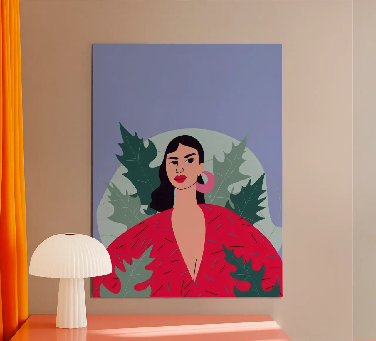 Mistica delle labbra cremisi poster con telaio in plastica da Bruce Juice