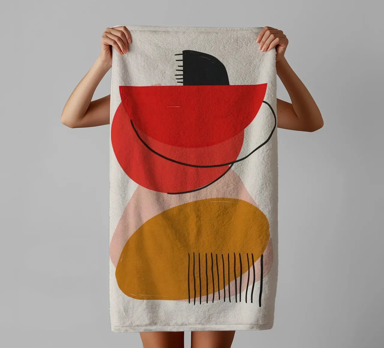 Abstract Shape Balance towel by Lyra Glaze