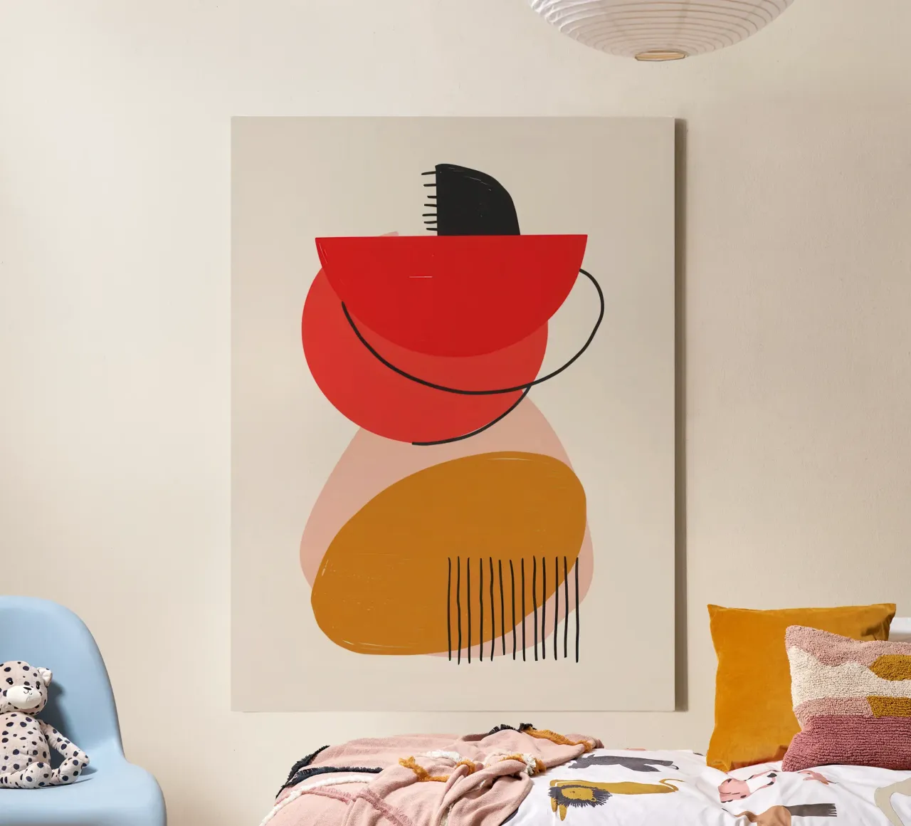 Abstracte Vorm Balans canvas met Baklijst van Lyra Glaze