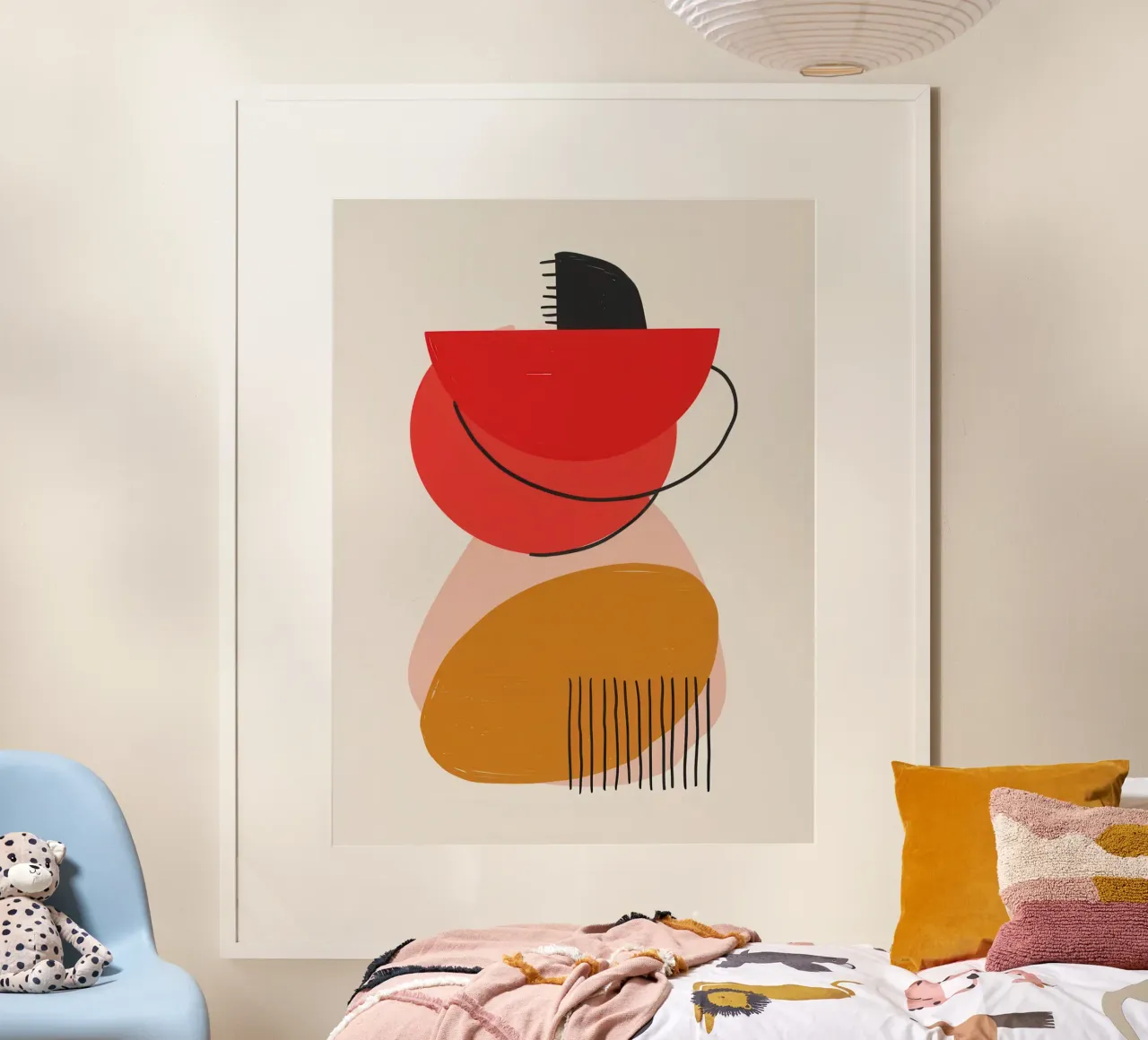 Equilibrio delle forme astratte poster con telaio in alluminio da Lyra Glaze