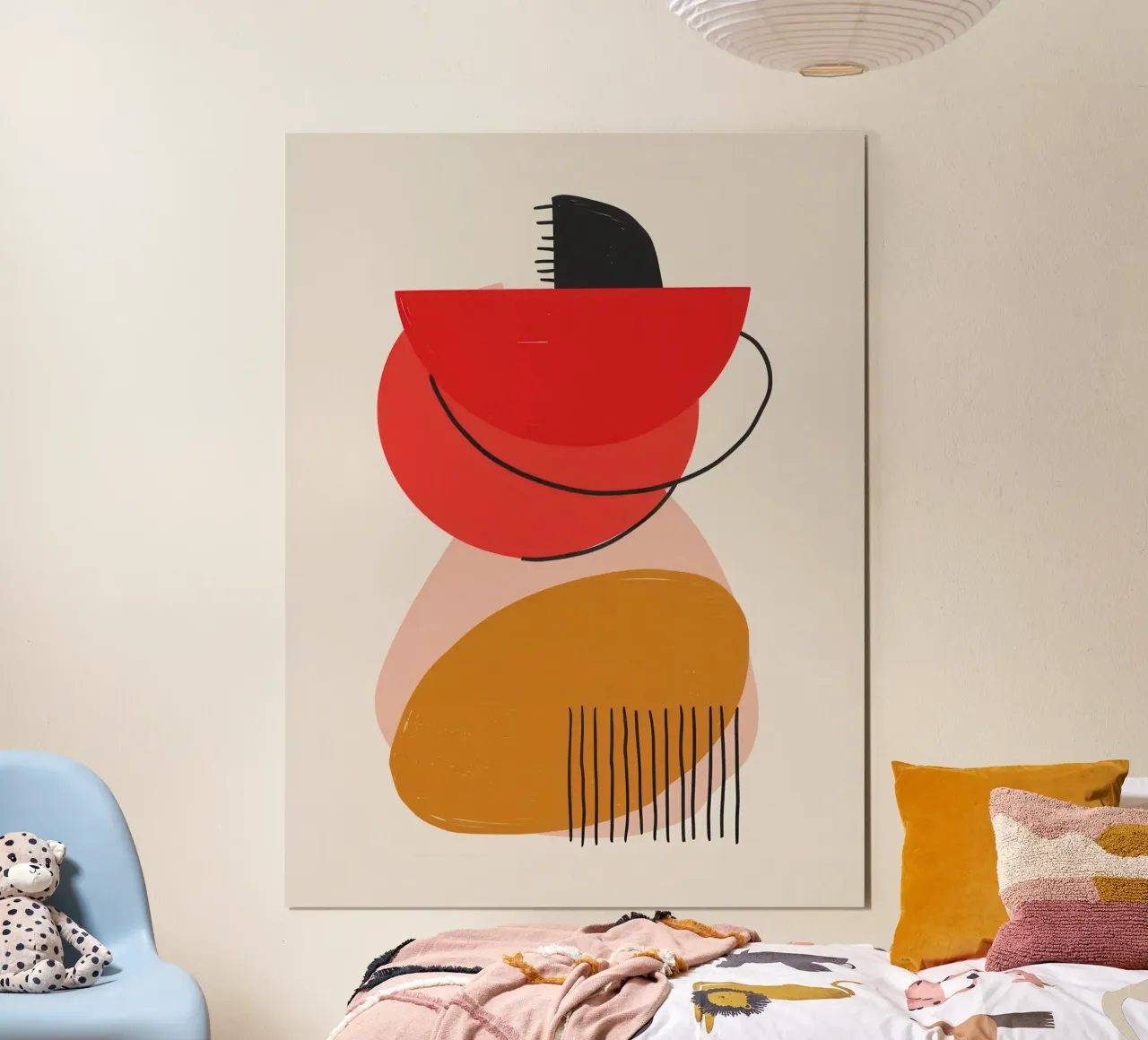 Equilibrio delle forme astratte poster con telaio in alluminio da Lyra Glaze