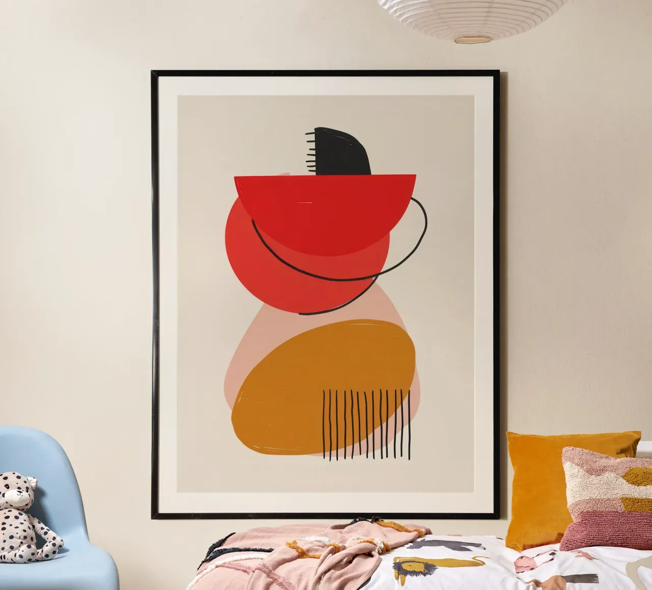 Equilibrio delle forme astratte poster con telaio in alluminio da Lyra Glaze