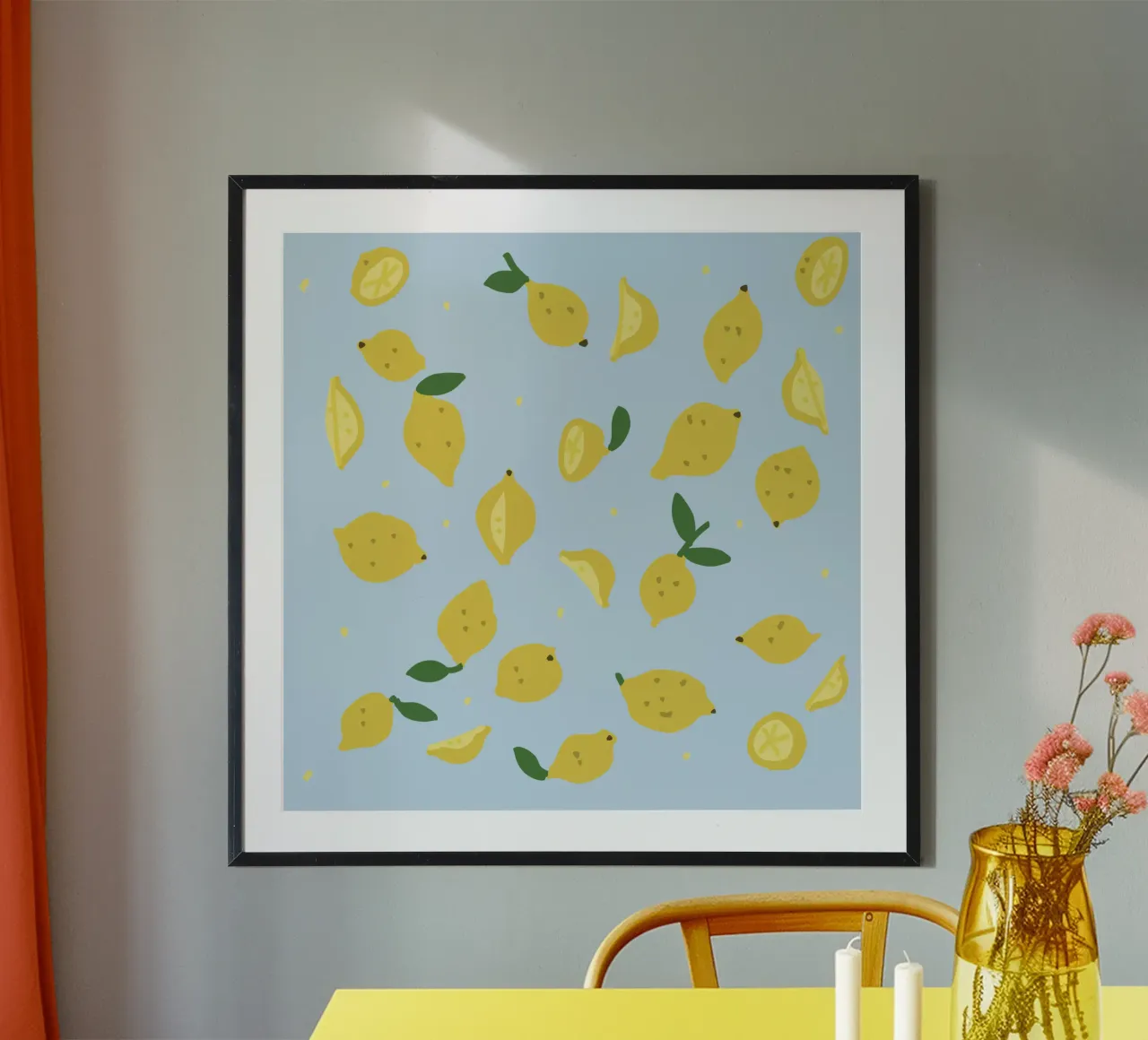 If life gives you lemons poster con telaio in alluminio da felixschuster