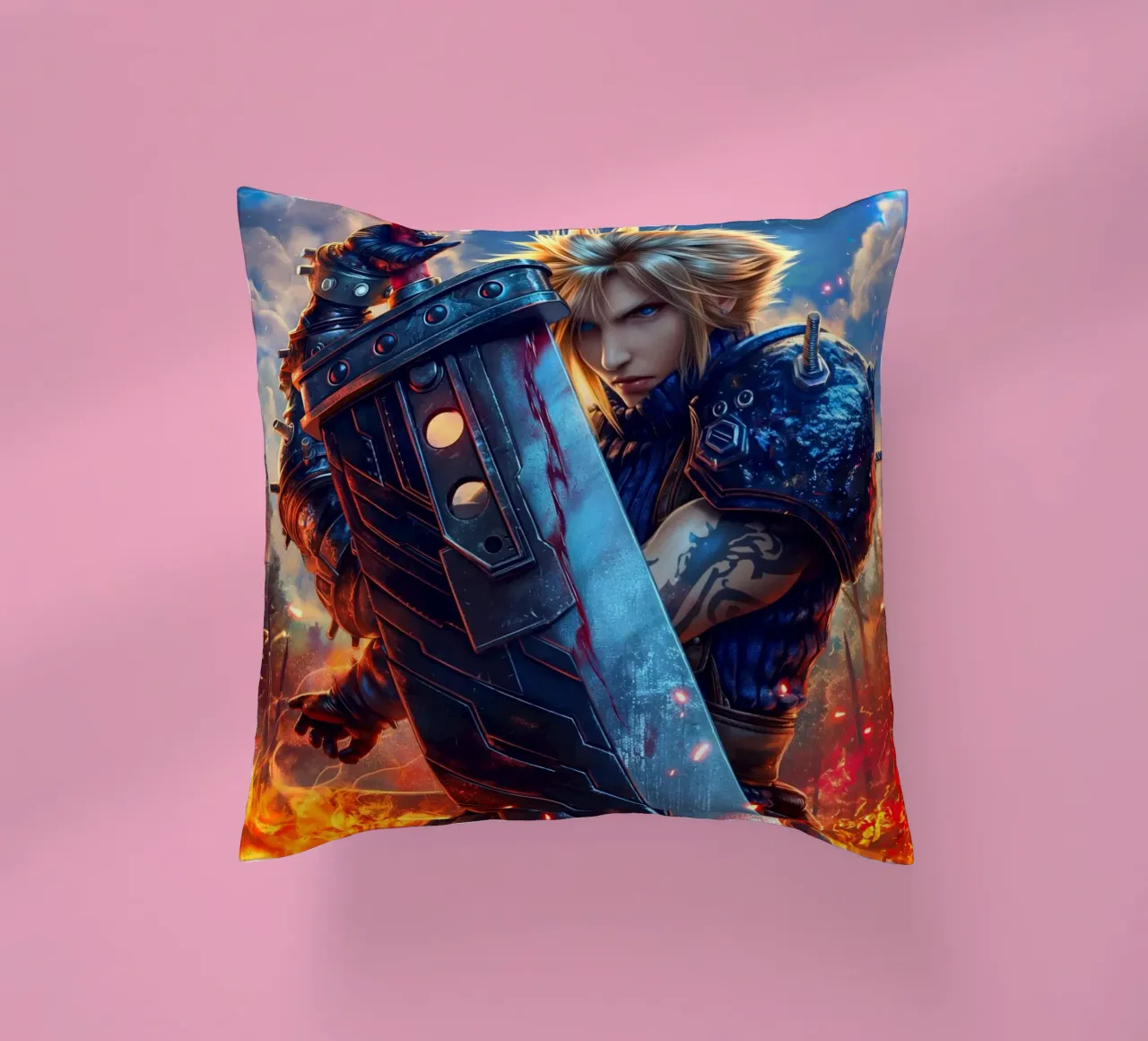 FFVII FF7 Cloud Strife Final Fantasy cuscino da Fleur de Lys