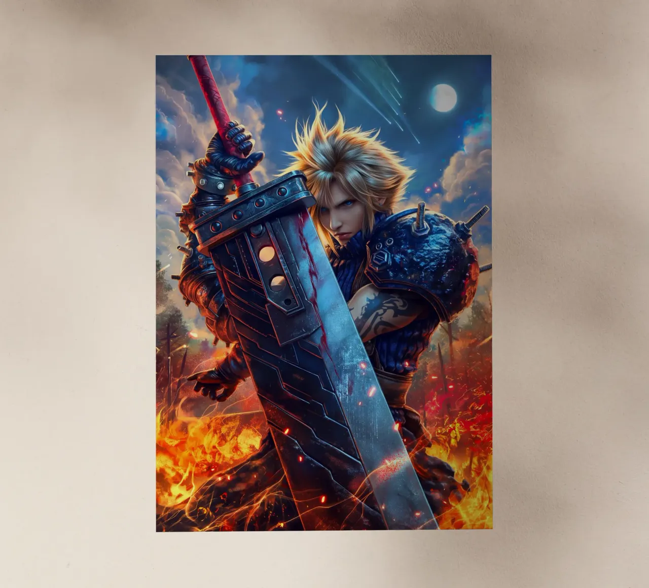 FFVII FF7 Cloud Strife Final Fantasy pellicola backlit da Fleur de Lys