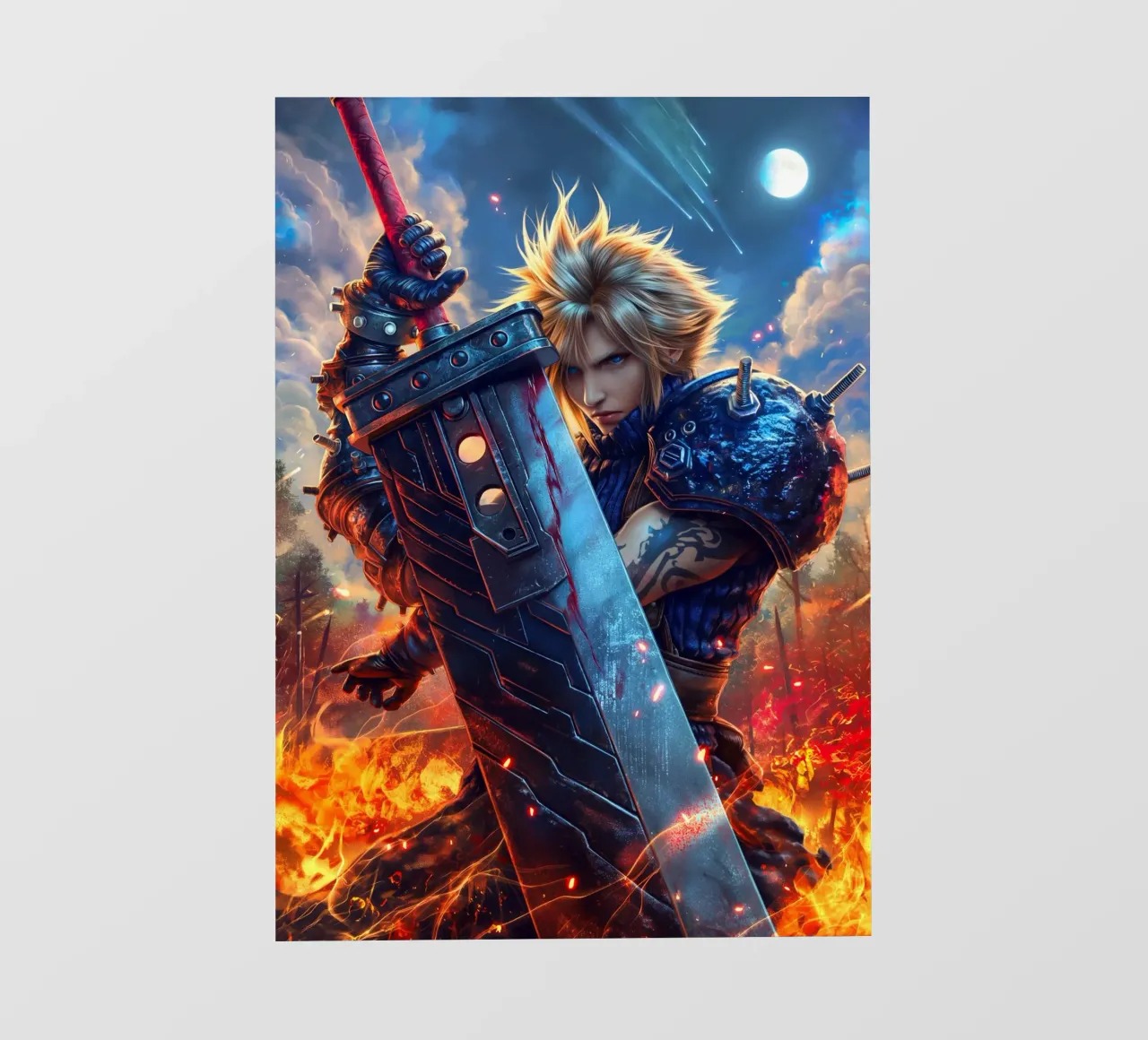 FFVII FF7 Cloud Strife Final Fantasy pellicola backlit da Fleur de Lys