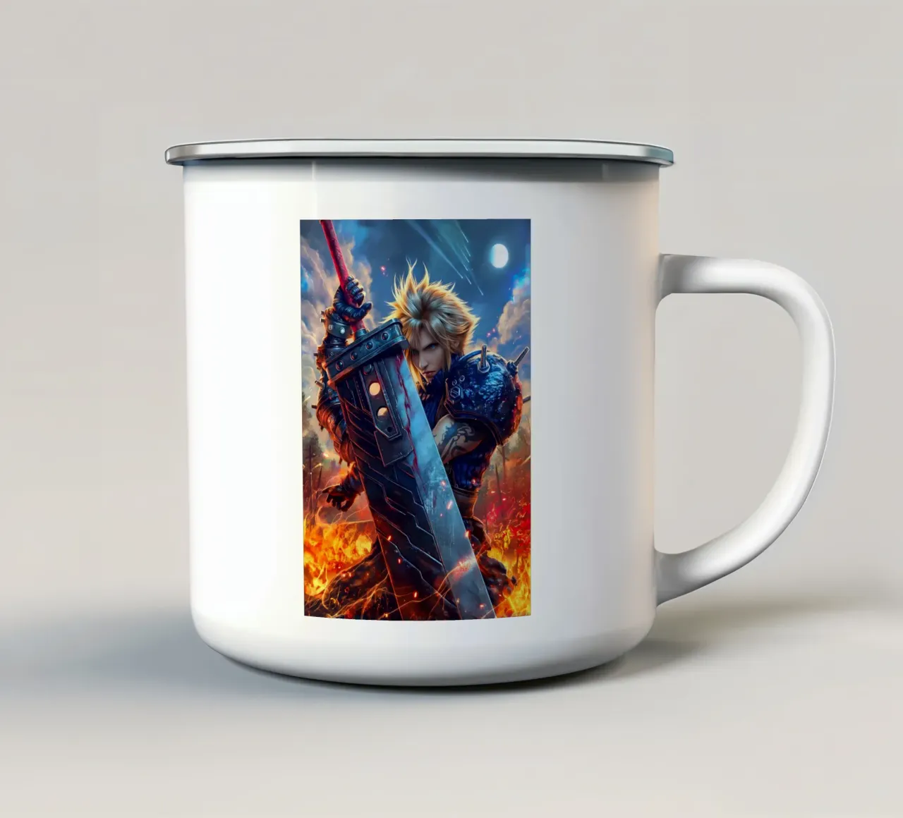 FFVII FF7 Cloud Strife Final Fantasy tazza in smalto da Fleur de Lys