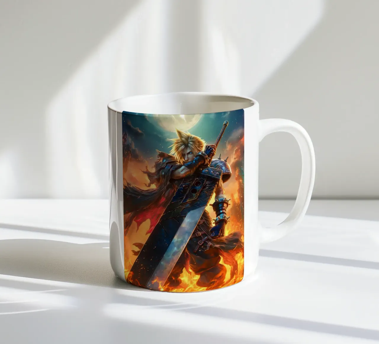 FFVII FF7 Cloud Strife Final Fantasy tazza in ceramica da Fleur de Lys