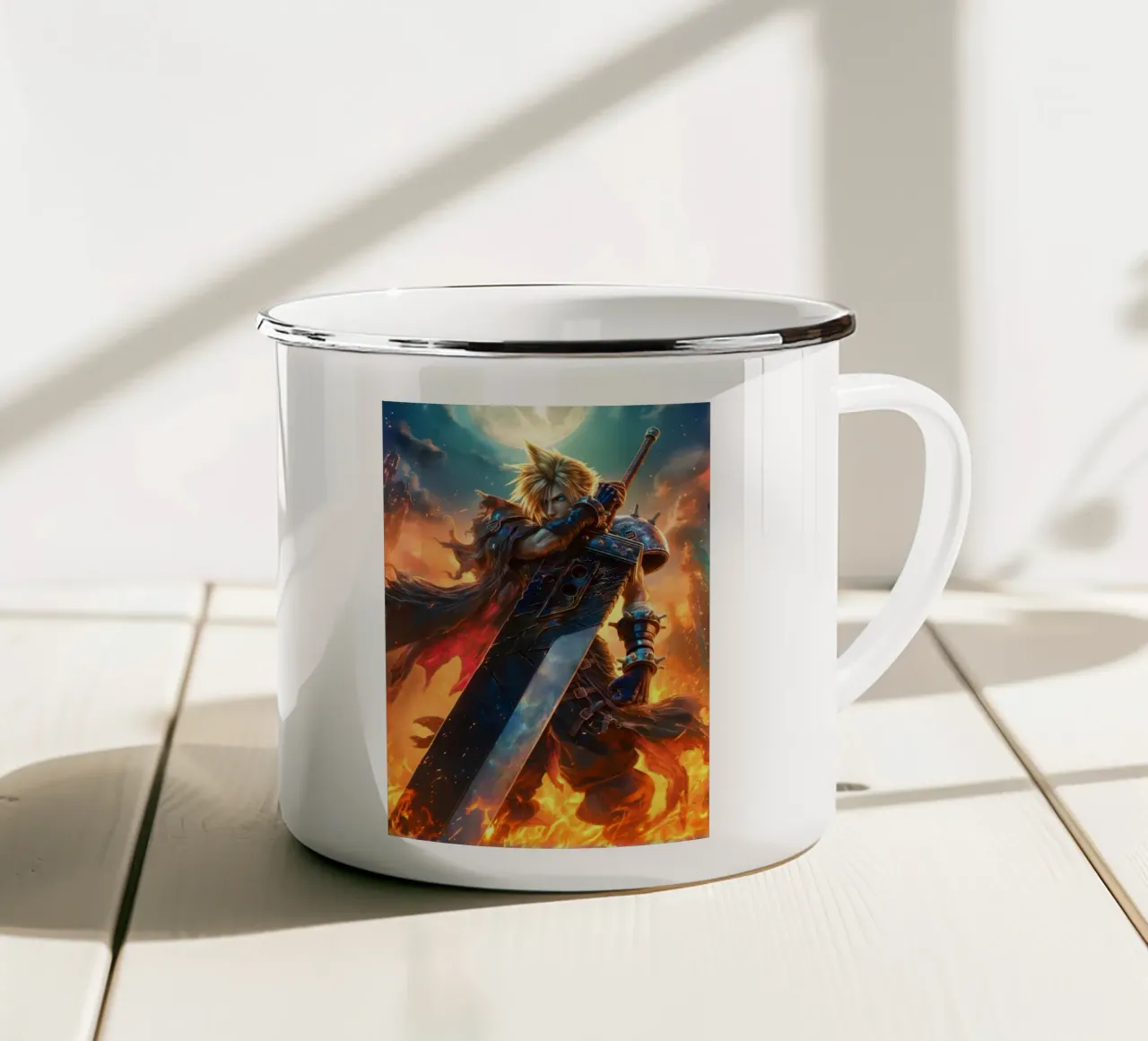 FFVII FF7 Cloud Strife Final Fantasy tazza in smalto da Fleur de Lys